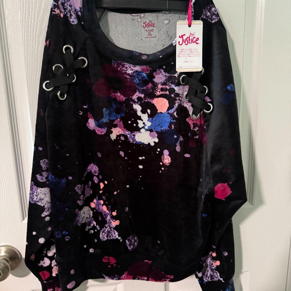 Justice Girls Super Soft Plush Pull Over Size 16/18 NWT